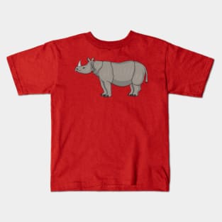 Javan rhinoceros cartoon illustration Kids T-Shirt